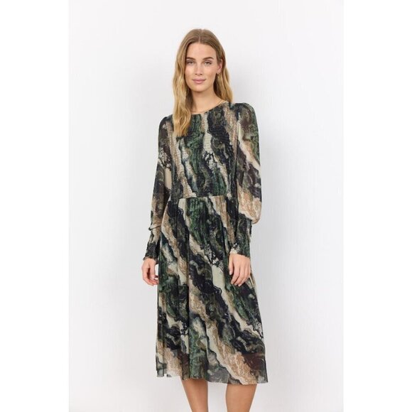 NWT SOYA CONCEPT Alda Forest Green Marble Dress - Picture 1 of 6
